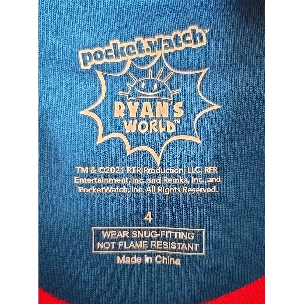 Ryans World Pajamas Boys 4 Red Titan Snug Fitting 2pc Set Pjs NEW